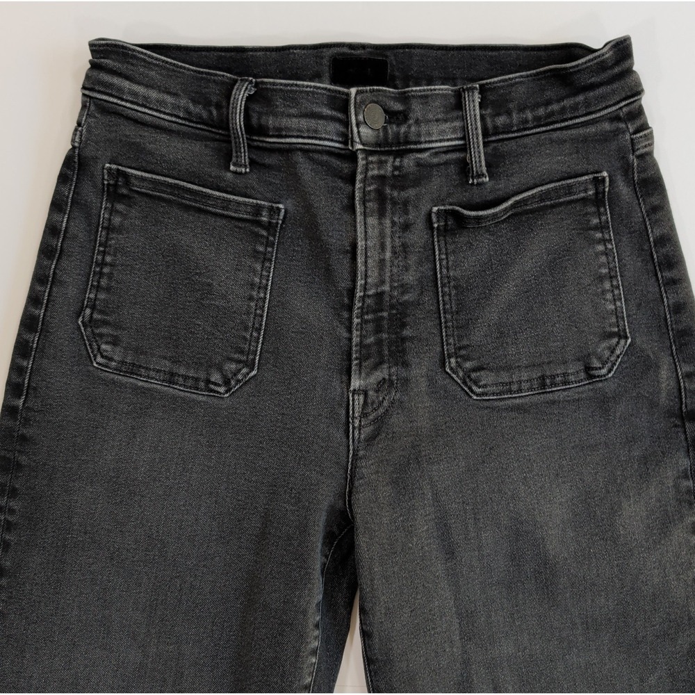 Mother Denim The Patch Pocket Rambler Zip Sneak Jeans 30 Black Vroom High Rise
